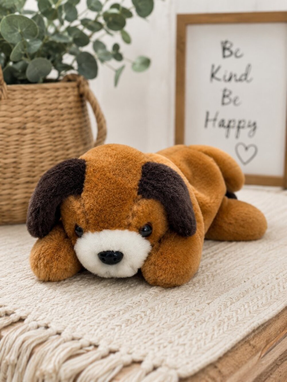 Steven Smith Plush Boxer Puppy Dog Brown White Stuffed Animal Vintage 1990s Toy